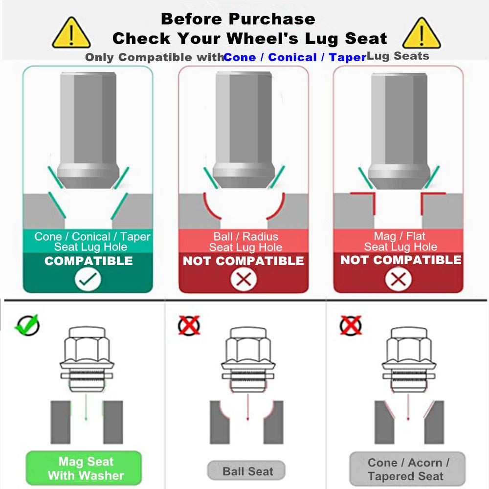Bеѕt Quаlіtу 🔥 AotoKoop M12x1.25 Wheel Lug Nuts, Alloy Steel Lug Nut, Length 45mm, Open End Lug Nut Set Red - 20 Piece Set + 1 Spline Tool