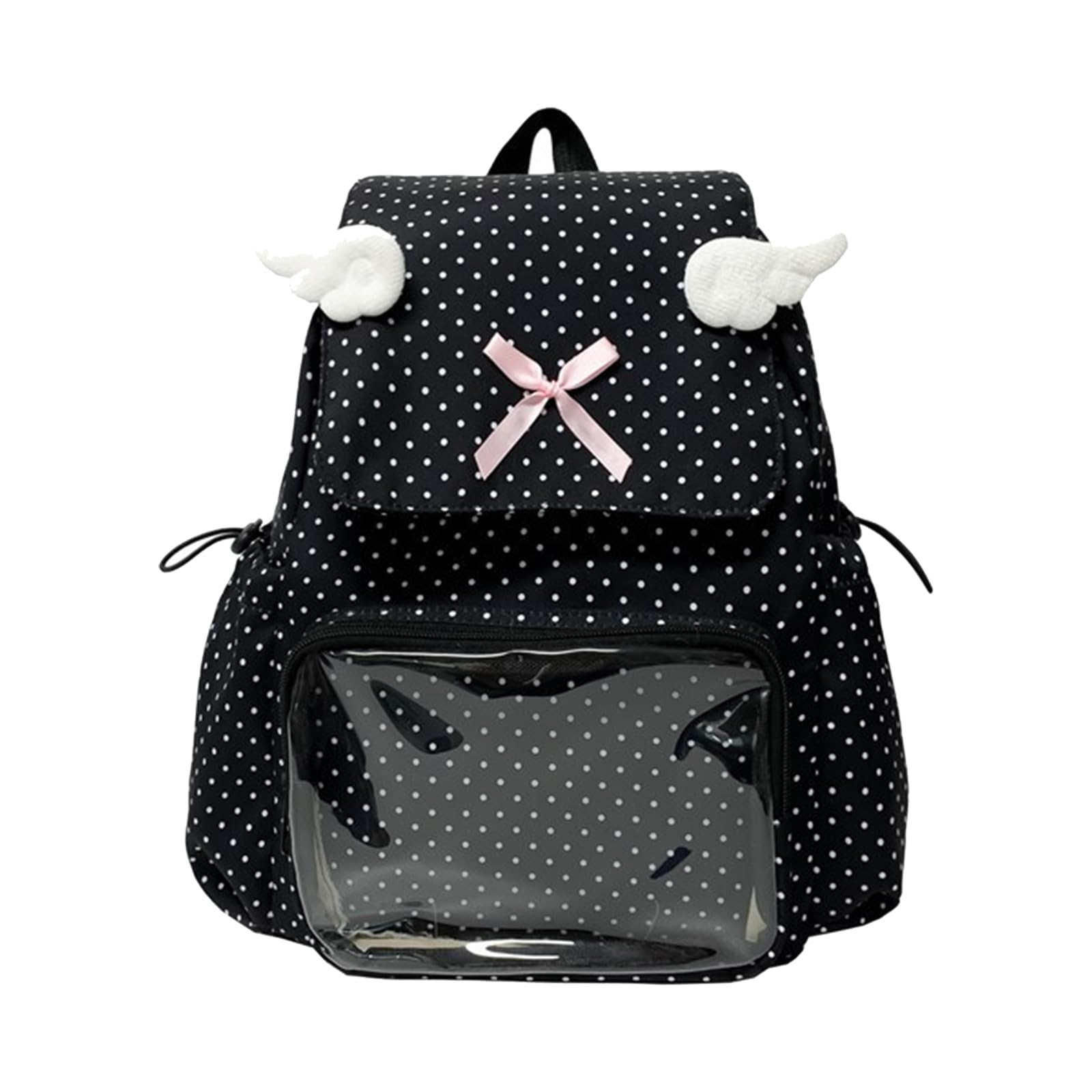 Zaino Trasparente alla Moda Zaino Vintage a Pois con Scomparto spazioso Zaino ergonomico in Nylon per Donne e Uomini Zaino Vintage a Pois Coreano