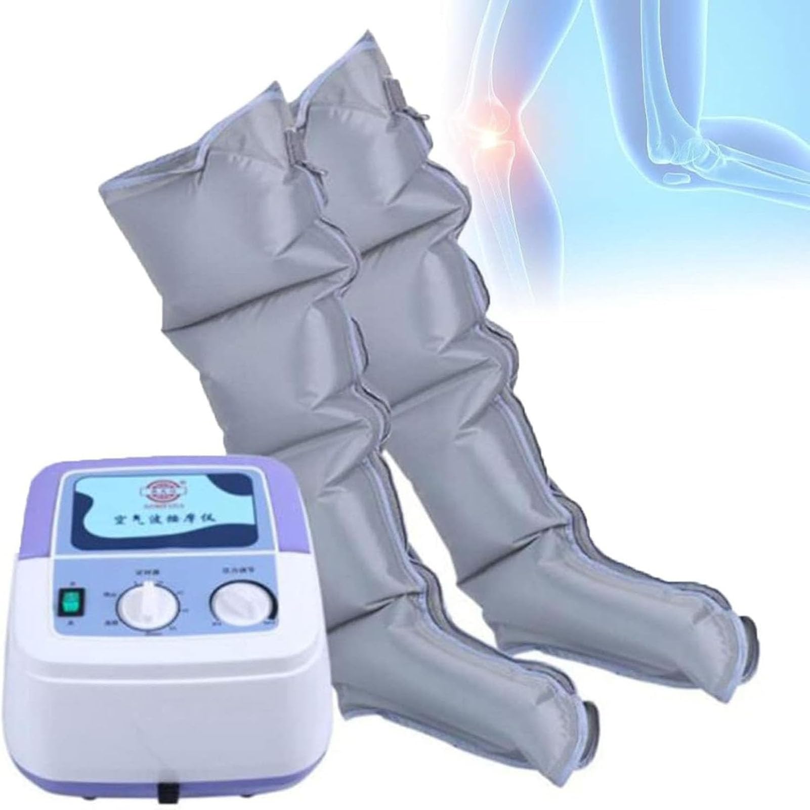 4-Kammer-Ganzkörper-Lymphdrainage-Massagegerät, Luftkompressions-Bein- und Fußmassagegerät, Schmerzlinderung für Taille, Beine und Arme, mit Wadenmassagefunktion und Timerfunktion