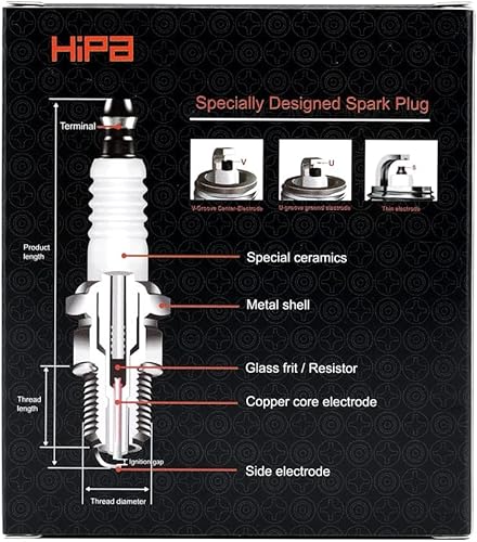 Miniatura 3 de Hipa 794-00082 Bujía para Champion RDZ4H Troy-Bilt 794 00082 794-00043 753-05784 Ryobi MTD 4 ciclos WeedEater (4 unidades)