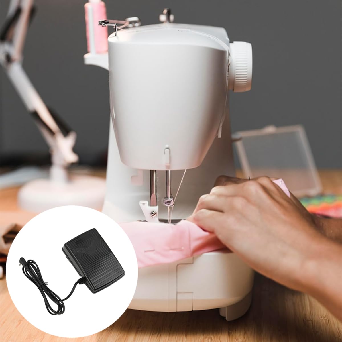 Pedal de control para máquina de coser, pedal de plástico compatible con SC220, 6160, 6180, 5400 y XL-400