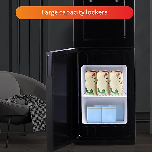 Miniatura 7 de Enfriadores de agua de 5 galones, dispensador de agua caliente y fría para botellas de 5 galones y botellas de 3 galones, diseño negro de lujo,