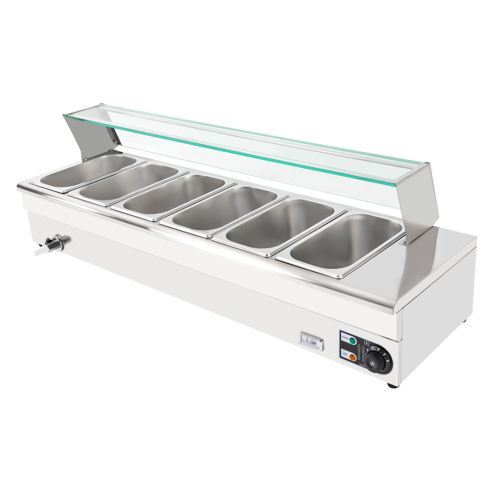 Amazon.com: 6 Pan x 1/3 GN Bain Marie Food Warmer, 110V 1200W