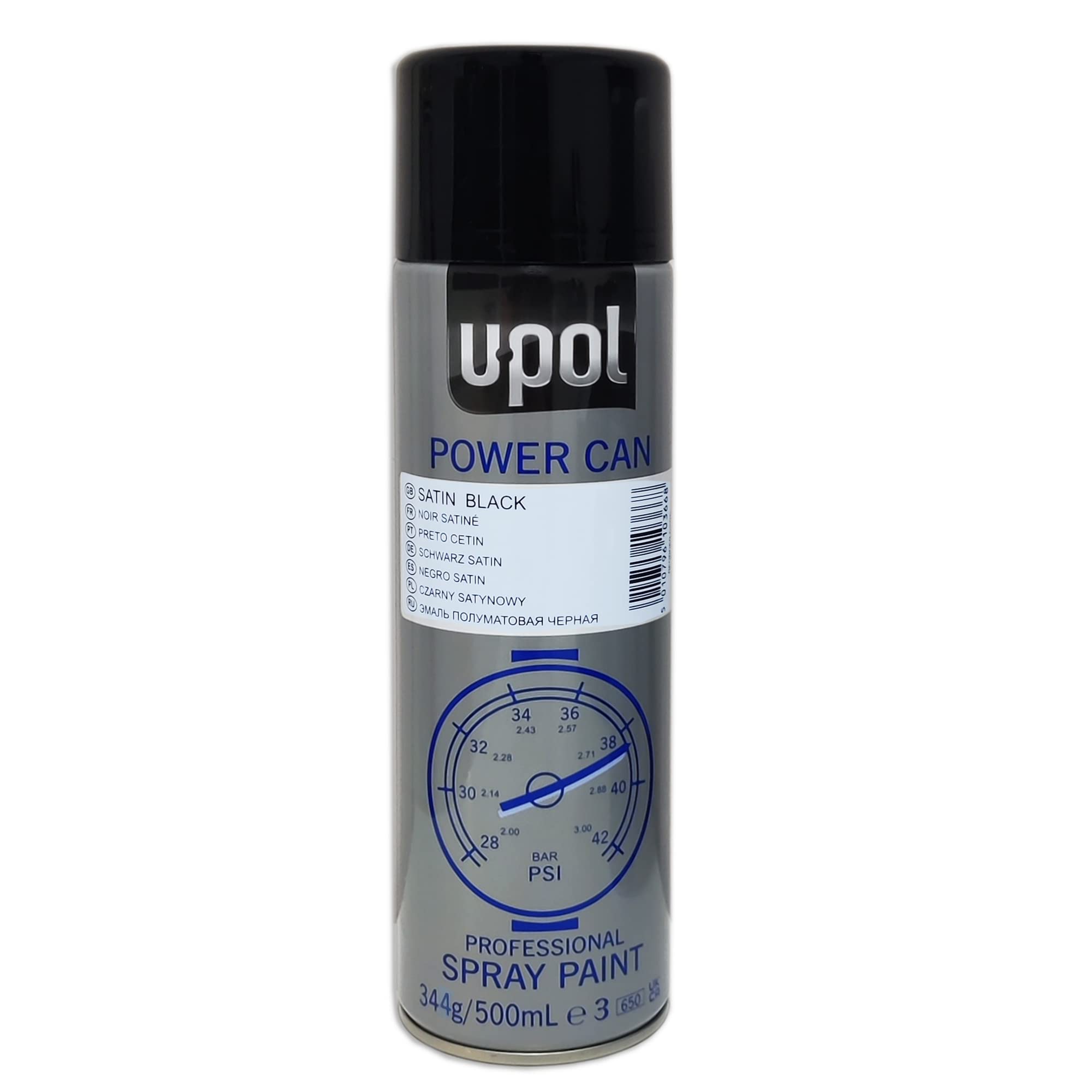 UPol Power Can Satin Black Aerosol 500ml pcsb/AL