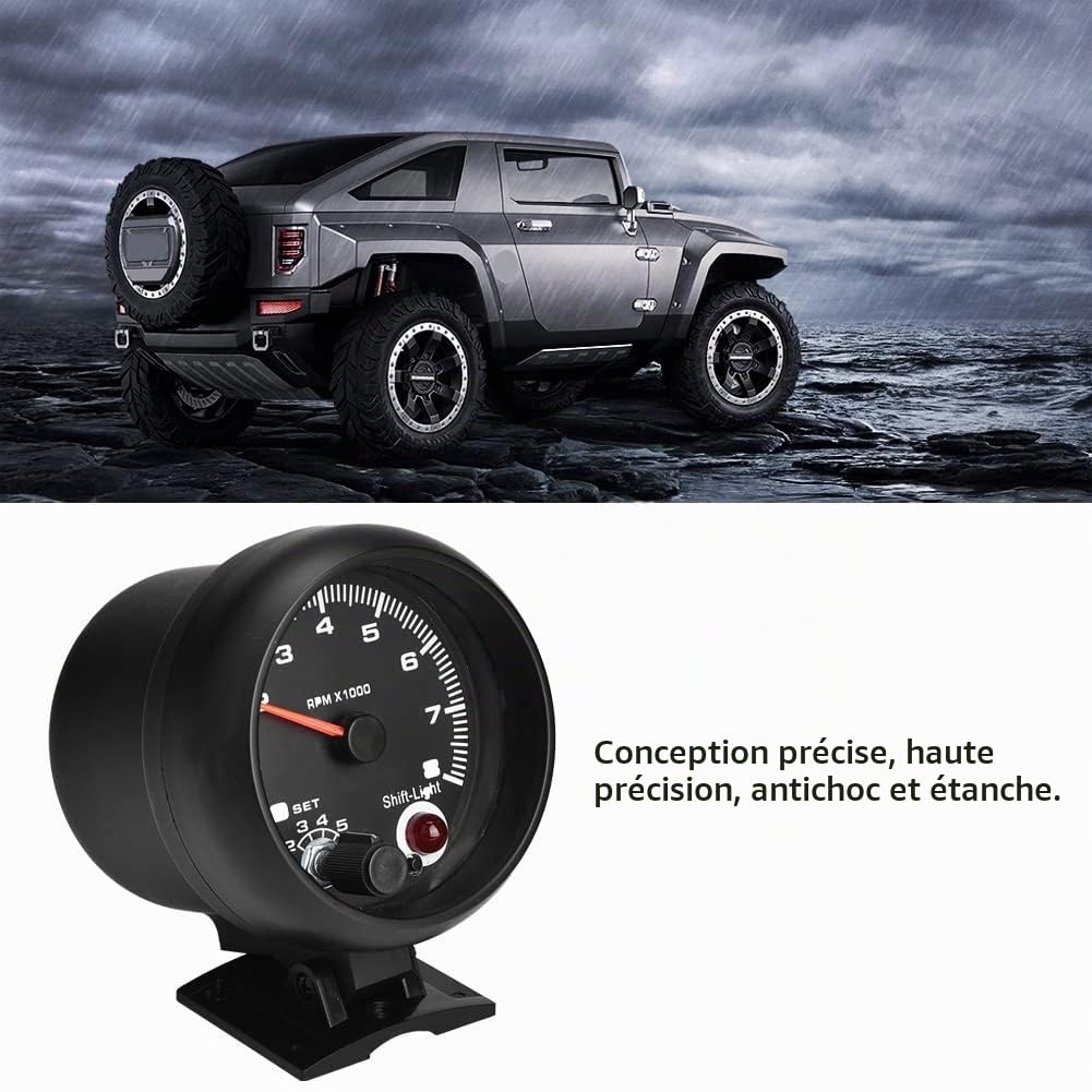 Tachymètre Universel pour Voiture, 12 V 0-8000 TR/Min, LED, Changement de Vitesse