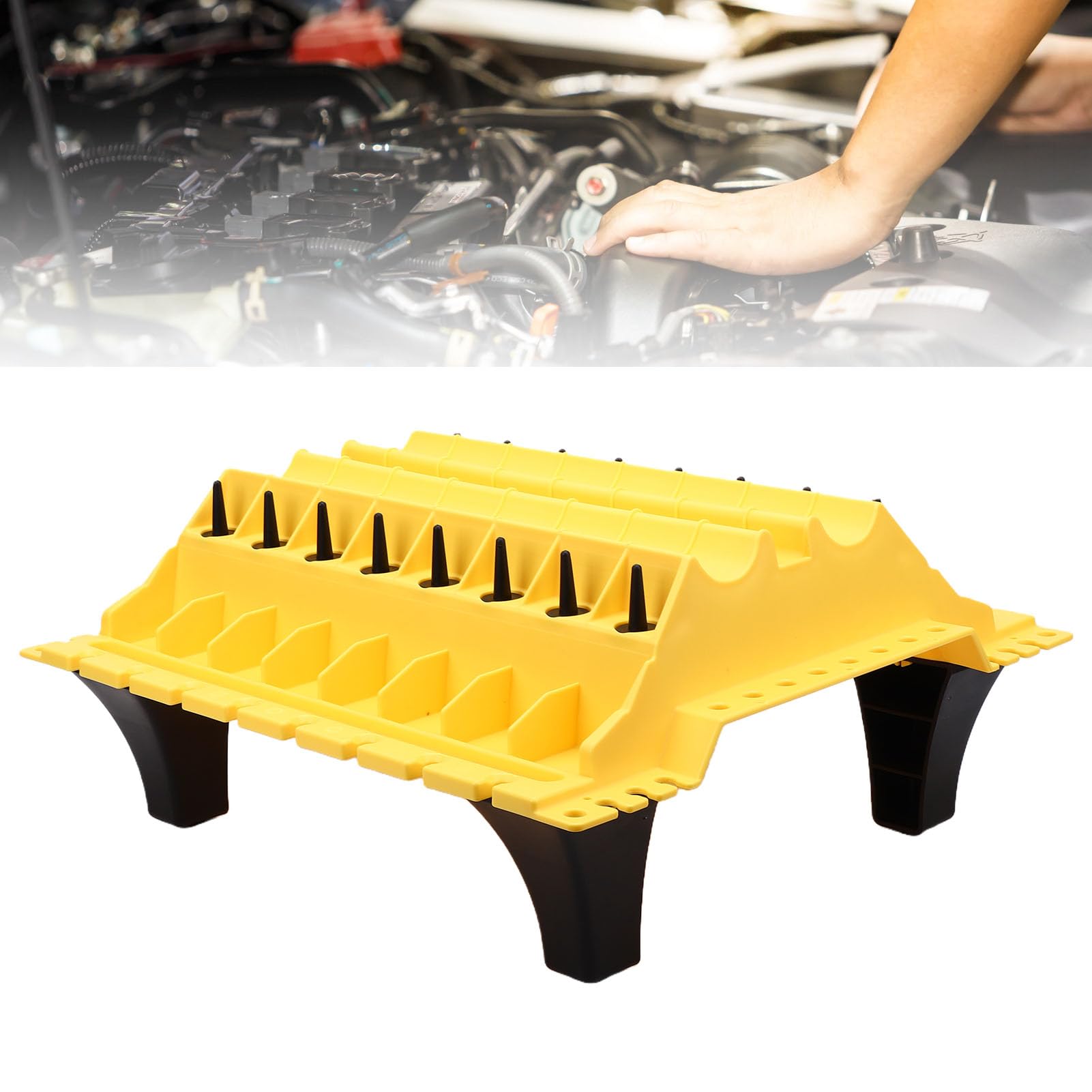 Generic Organizzatore di Valvole del Motore Strumento Efficiente per Molle di Valvole Bloccaggi di Alberi a Camme per Meccanici Professionisti e Appassionati Nylon Grigio