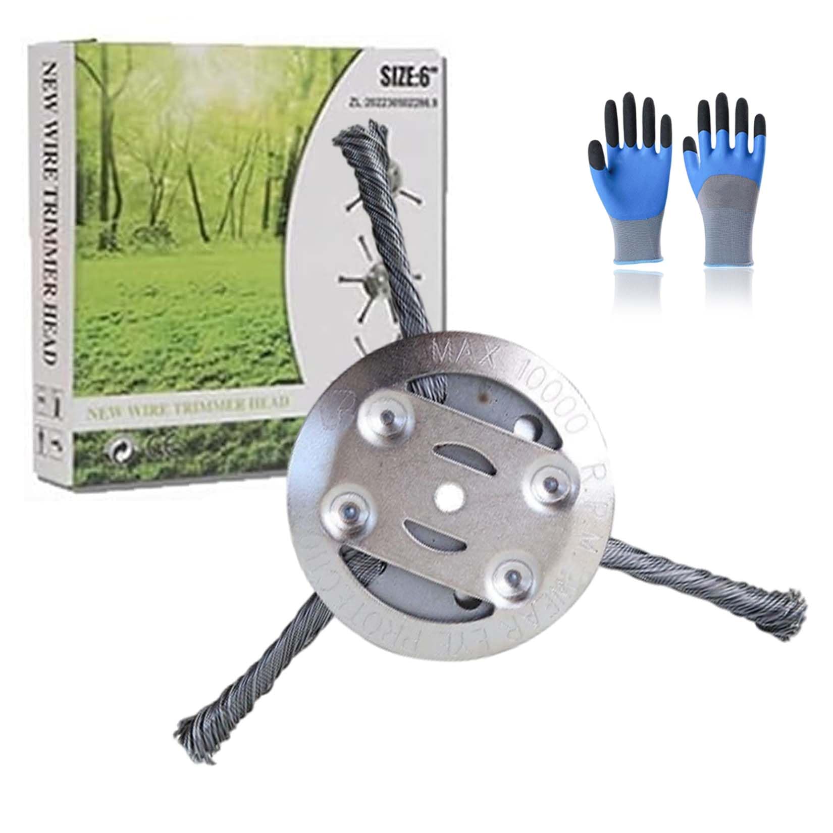 Znsjilo Universal Steel Wire Trimmer Head, 6"/8" String Trimmer Replacement Head, Upgraded Unbreakable Wire Weed Trimmer Head, Heavy-Duty Brush Cutter