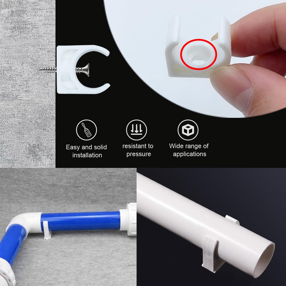 20 Colliers De Serrage PPR Pour Tuyaux 16mm - Avec Vis - Fixation Tuyau Eau, Gaz, Câble - Plomberie, Bricolage