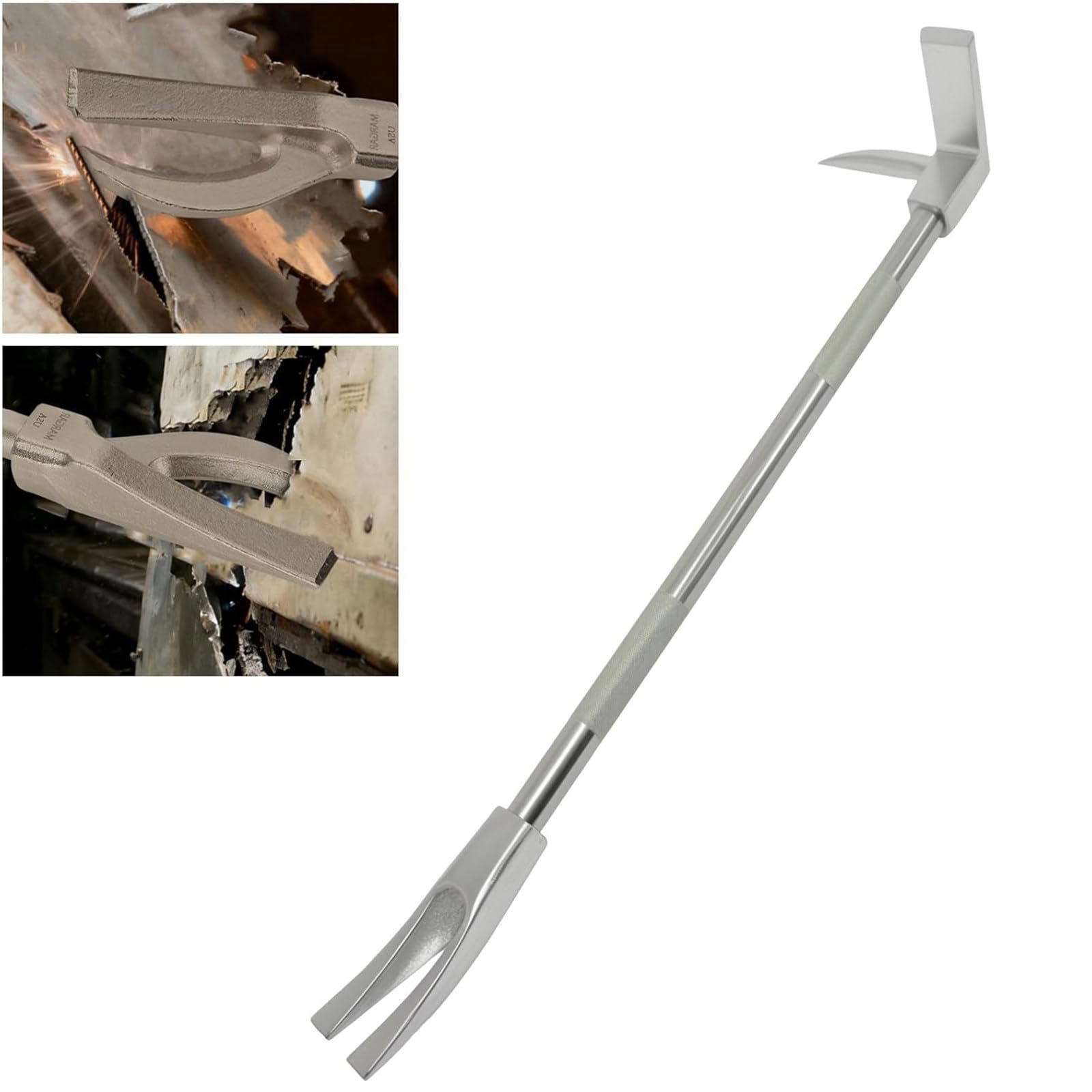 Wielofunkcyjny łom do rozbiórki, narzędzie Halligan Bar z metalowym pazurem tnącym, narzędzie ratunkowe do łamania, podważania i cięcia, stal węglowa 61 cm