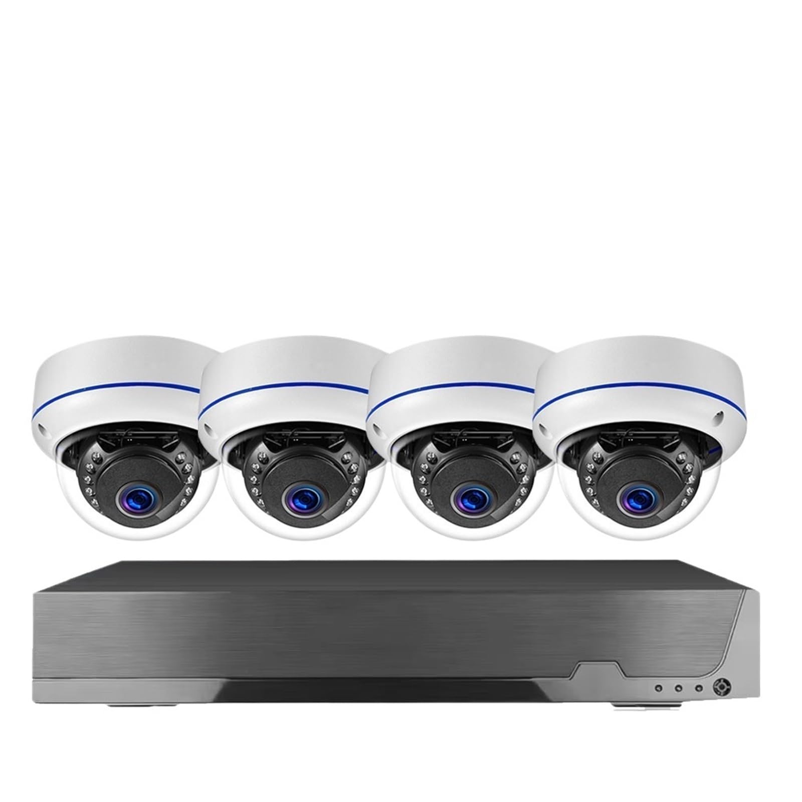 JVDDI 8CH 4K 8MP Indoor Dome Video Surveillance Set Audio Record PoE NVR Kit CCTV System VandalProof Security IP Cameras(8CH NVR 4Camera)