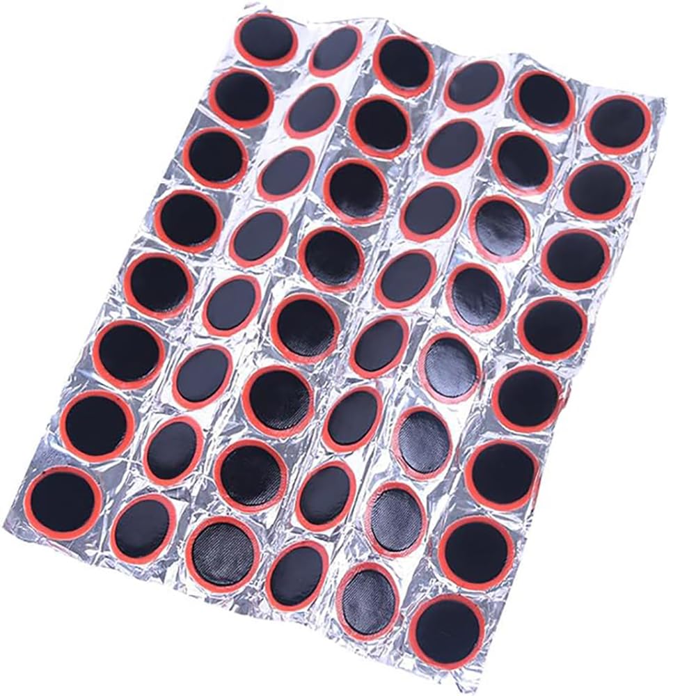 Kit di 48 toppe per pneumatici di bicicletta, resistenti, 25 mm, impermeabili, rotonde, in gomma, kit di riparazione per pneumatici di biciclette, portatili, per pneumatici di biciclette,