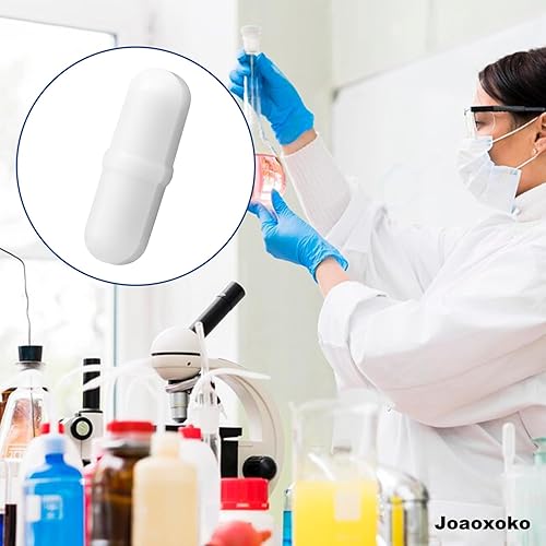 Miniatura 5 de Juego de barra de agitación magnética, 12 piezas, agitador magnético de PTFE, barra mezcladora agitadora de laboratorio blanca de 0.8 pulgadas,