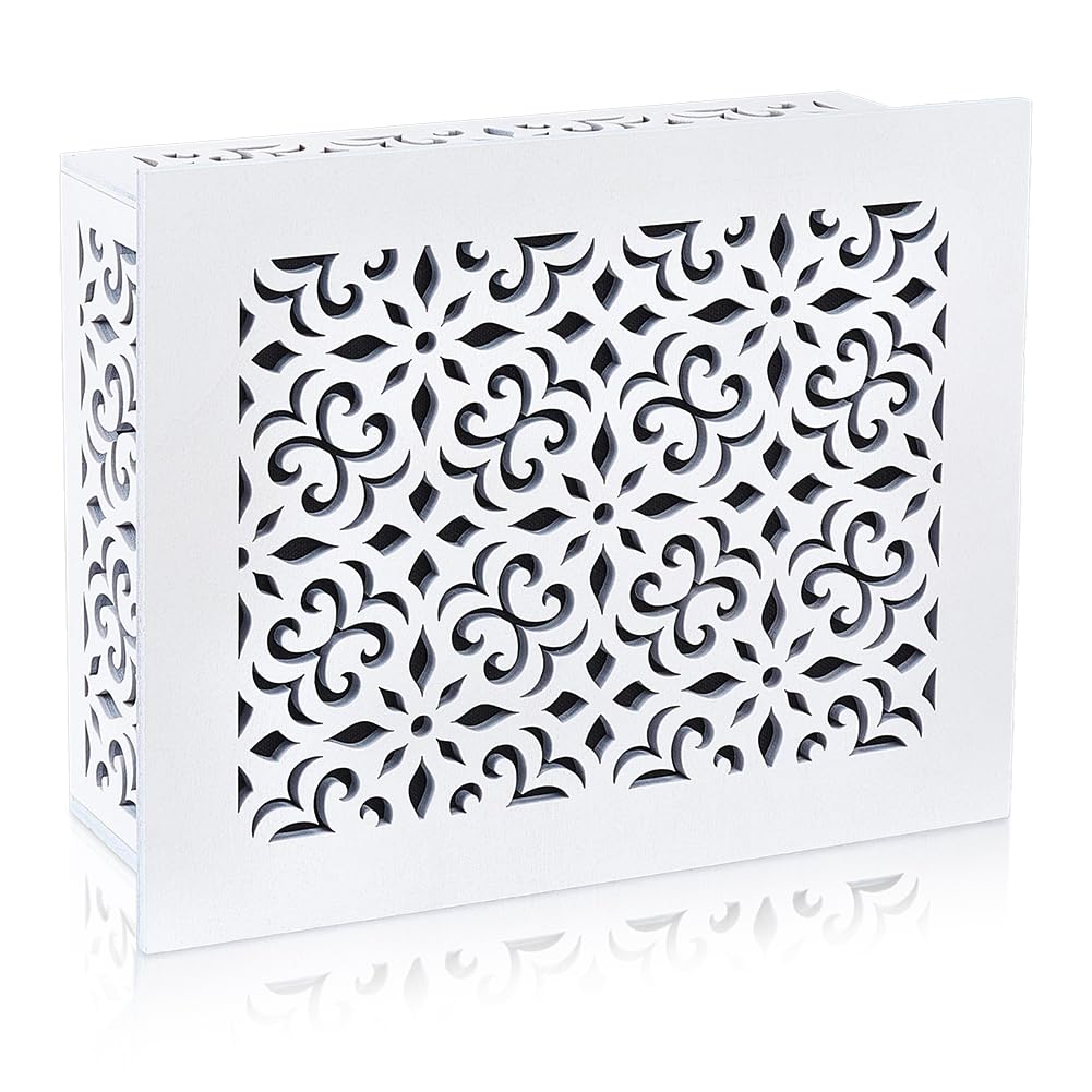 CUTHOLLOW Placca di copertura per campanello da parete interna, motivo floreale estetico in legno per casa, misura universale e facile da installare, solo scatola decorativa per campanello moderno
