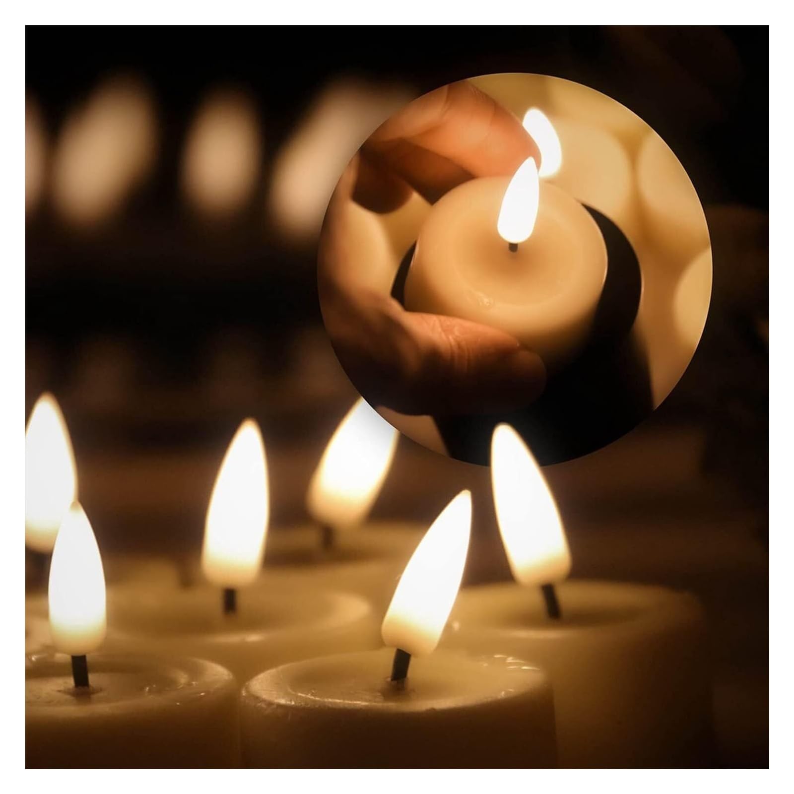 6/12 piezas velas LED parpadeantes alimentadas por luz parpadeante luz del té sin llama para la decoración de la fiesta nupcial de cumpleaños (10-pcs-Warm Light)