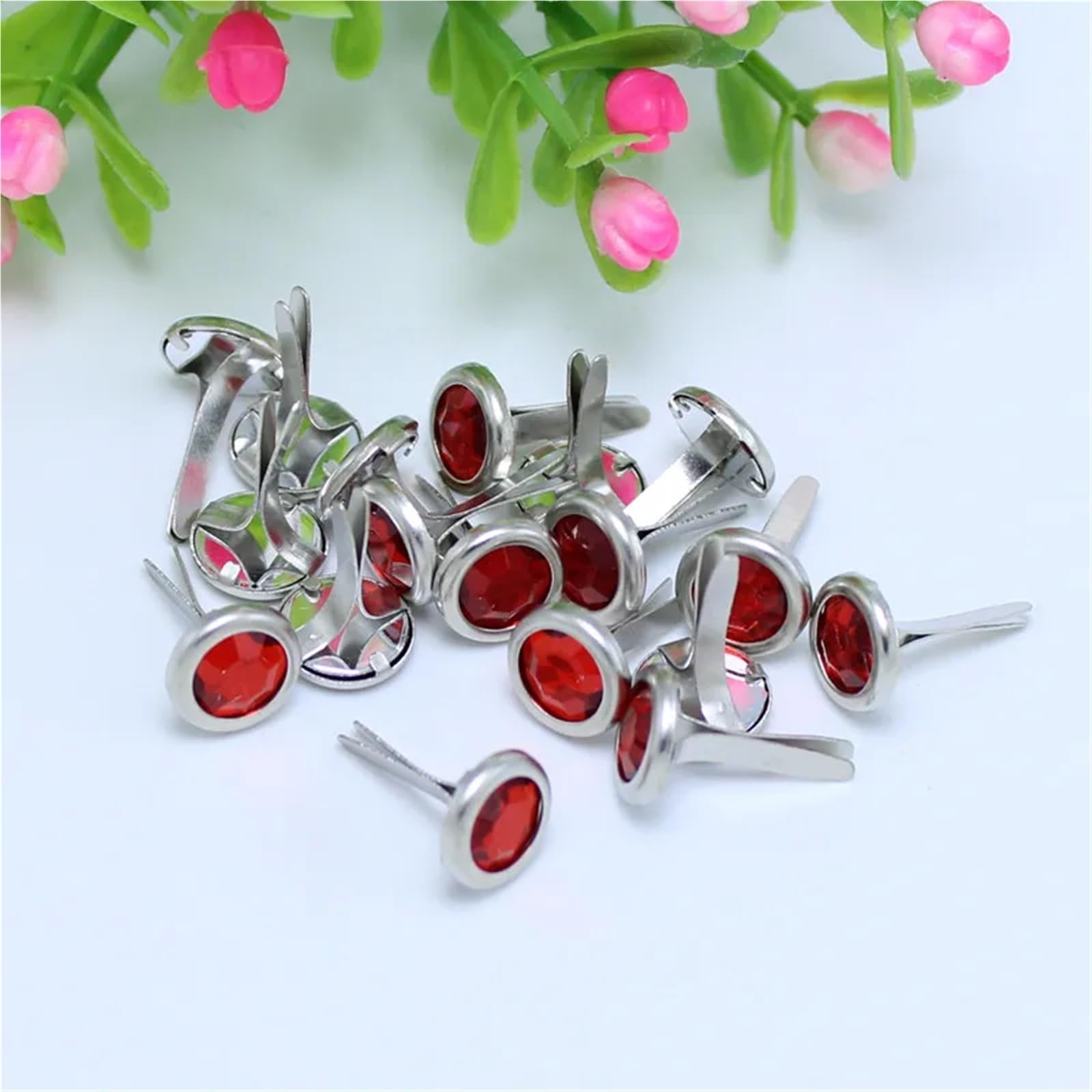 Nity z kryształami metalowymi, Nity z kryształu górskiego 600 szt. Wielokolorowe 12x8 mm Diamentowe ubrania dwiema nogawkami Skórzane przegrzebkiRzemiosło | Red