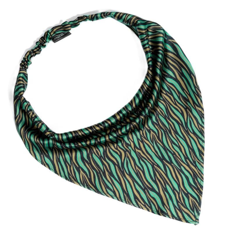 Image of Hair Drama Co. Elastic Bandana Head Scarf for Women | Silk Satin Head Wrap Bandana Scarves | Boho Style Statement Headband Stylish Design | All Day Wear Scarves | Hair Scarf Accessories