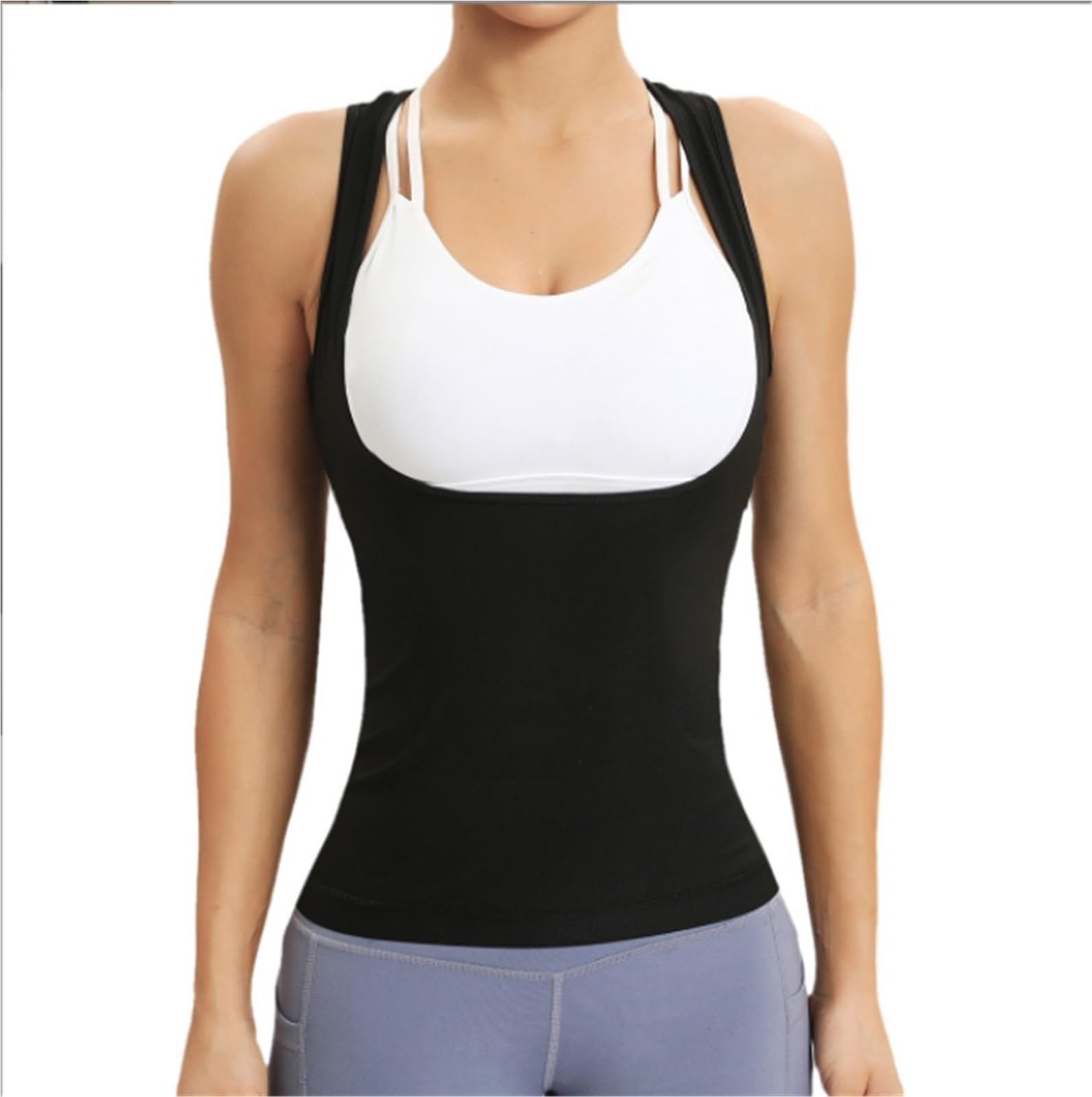 Faja Lumbar Chaleco del sudor del entrenamiento de la cintura del traje de la sauna de las mujeres, talladora del cuerpo de la aptitud de las mujeres con la cremallera Cinturón Apoyo Lumbar(Blue,M)