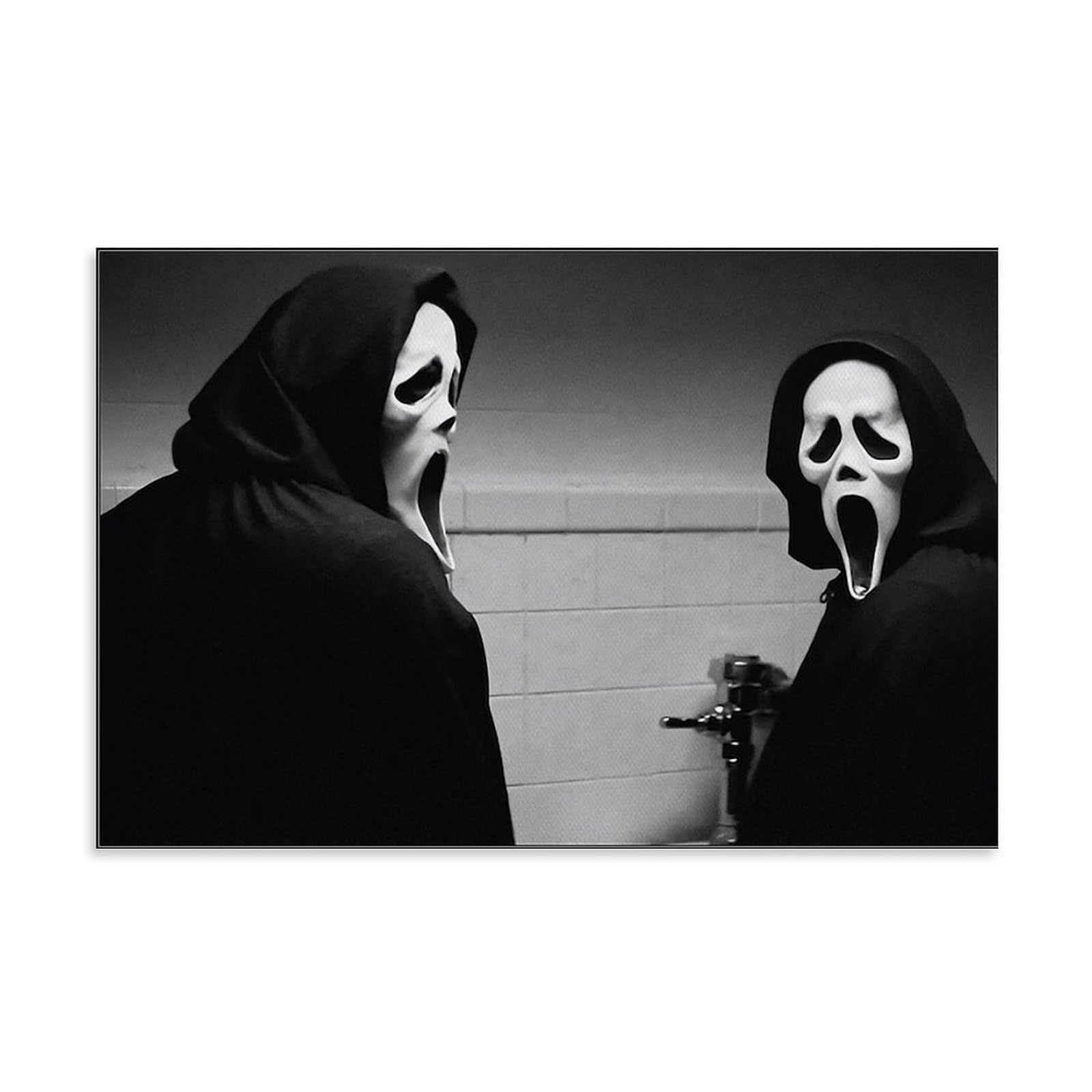 Scream-Movie-Poster_-Funny-Bathroom-Wall-Art_-Ghostface_-Creepy-Art-Print_-Horror-Movie-Poster_-Maca Poster Decorative Painting Canvas Wall Art Living