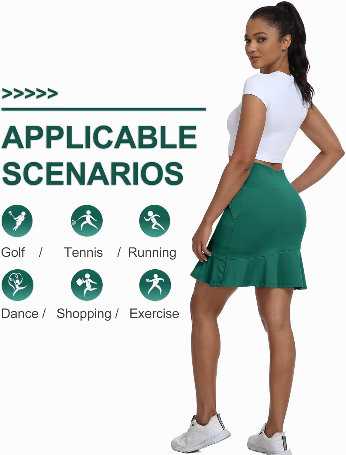 Womens Golf Skirts High Waisted Tennis Skirt with Pockets Shorts - Image 5