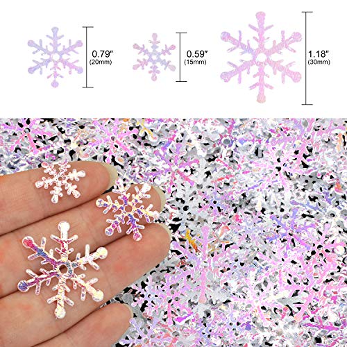 Konsait 300Pcs Christmas Snowflake Confetti Decoration, Shimmer Snowflakes Cake Table Confetti For Xmas Party Decor Accessories Winter Wedding Happy New Year Arts Crafts Party Decoration Supplies #TOP1