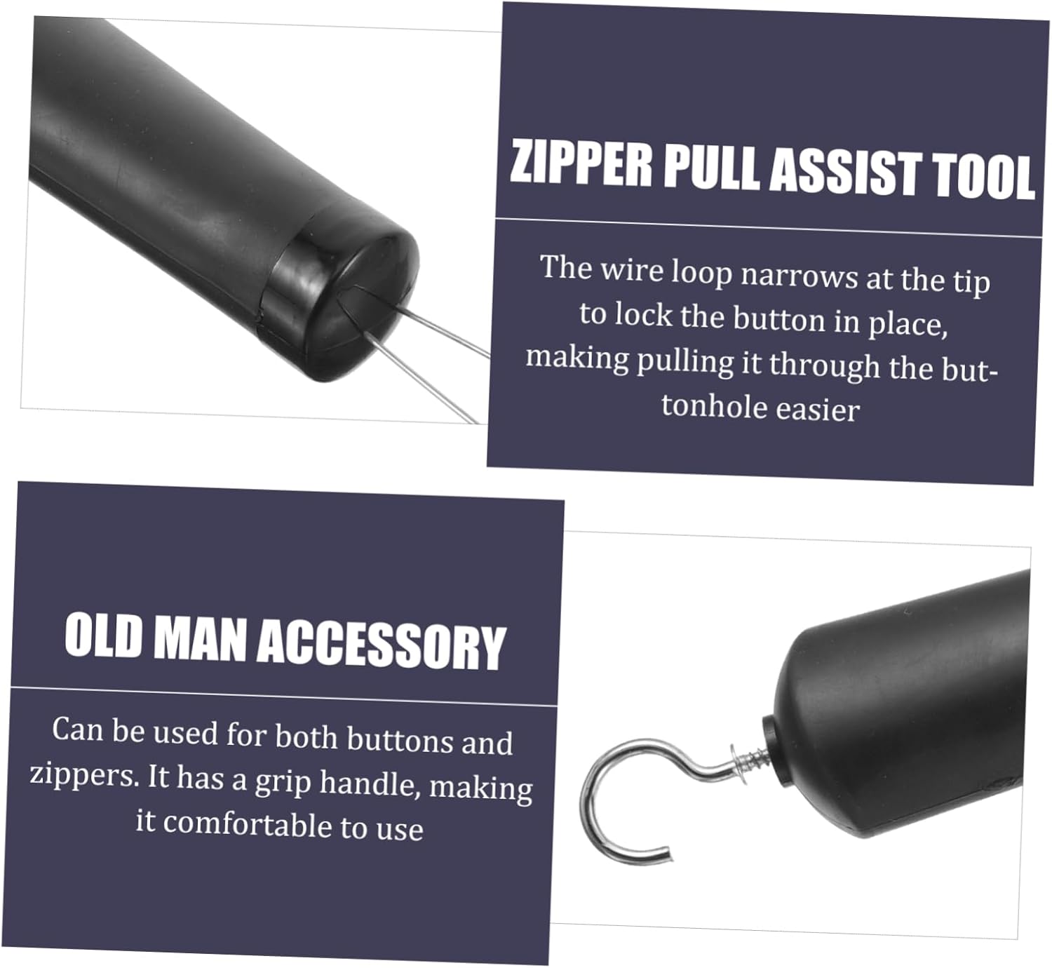 3pcs Buttoning Device for Seniors Dressing Aids Tool Zipper Hooks for Arthritis Easy to Use