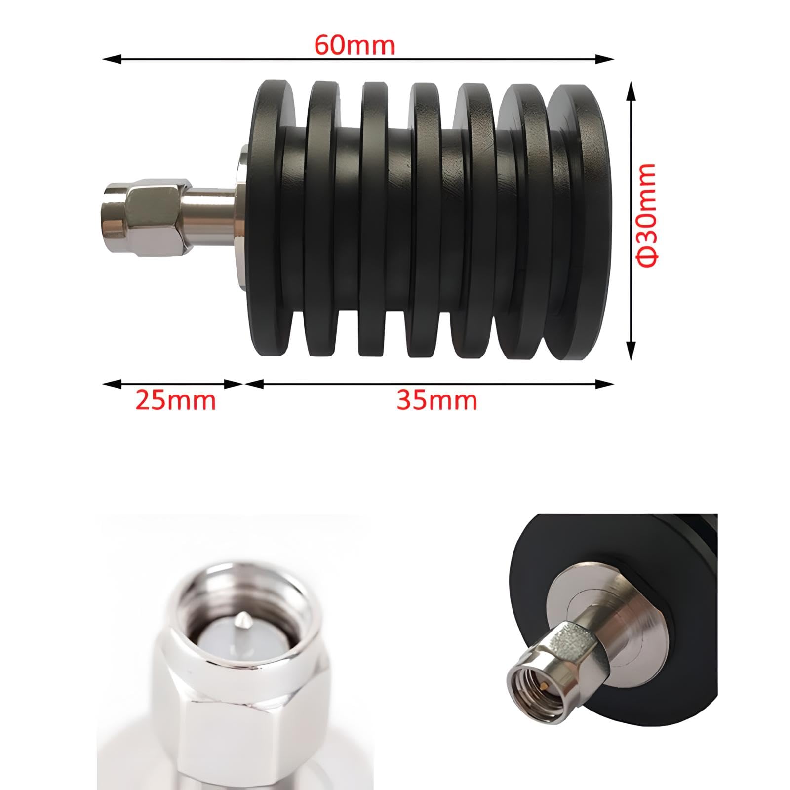 BECEN Carga Ficticia SMA 10W 50 Ohmios Terminador RF DC a 3 GHz