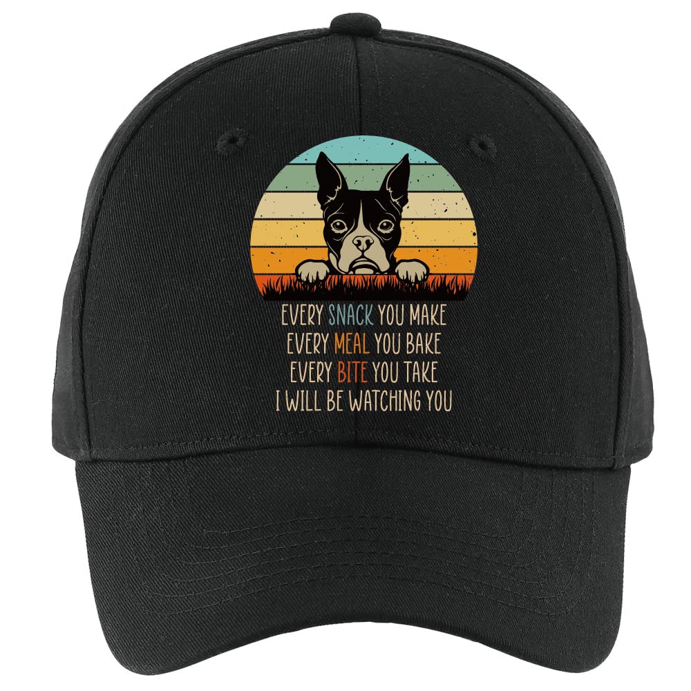 PishoviI Will Be Watching You French Bulldog Fun Baseball Cap, Vintage Adjustable Cotton Cap, Funny Birthday Gift for Dad Grandpa, for Dog Dad Dog Lovers Black