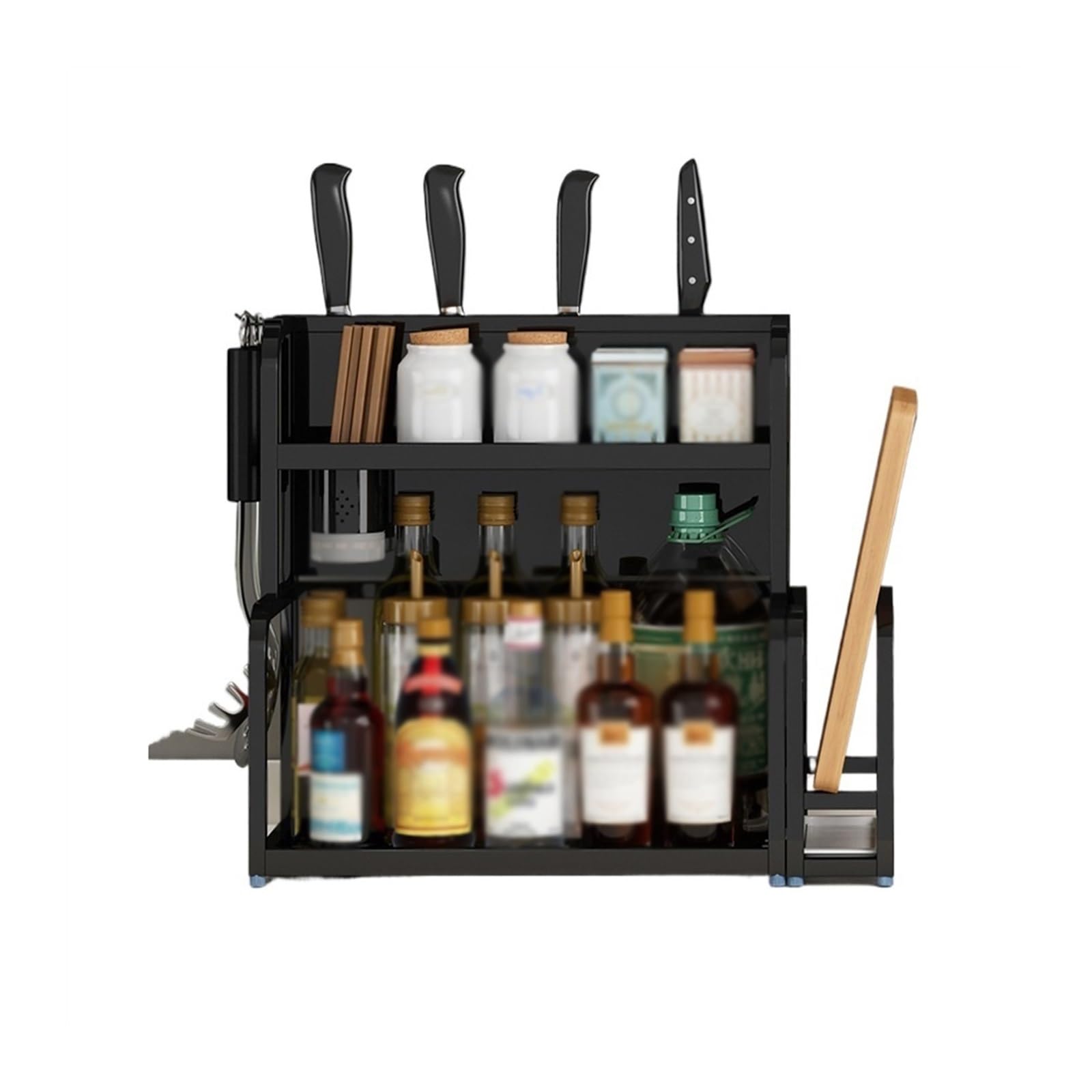 shangguanyun456 Spice Rack 2 Tier Spice Racks Free Standing Kitchen Shelves Spices Organizers Bathroom Storage Rack Holder(30cm)