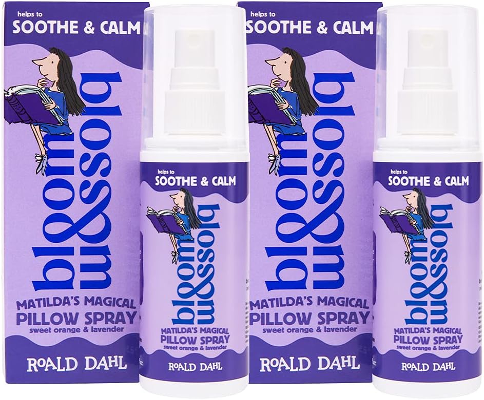Bloom & Blossom - Pillow Spray 75ml - Matilda - Suitable for Children 3 Yrs Pack of 2 Sweet Orange and Lavender - Vegan