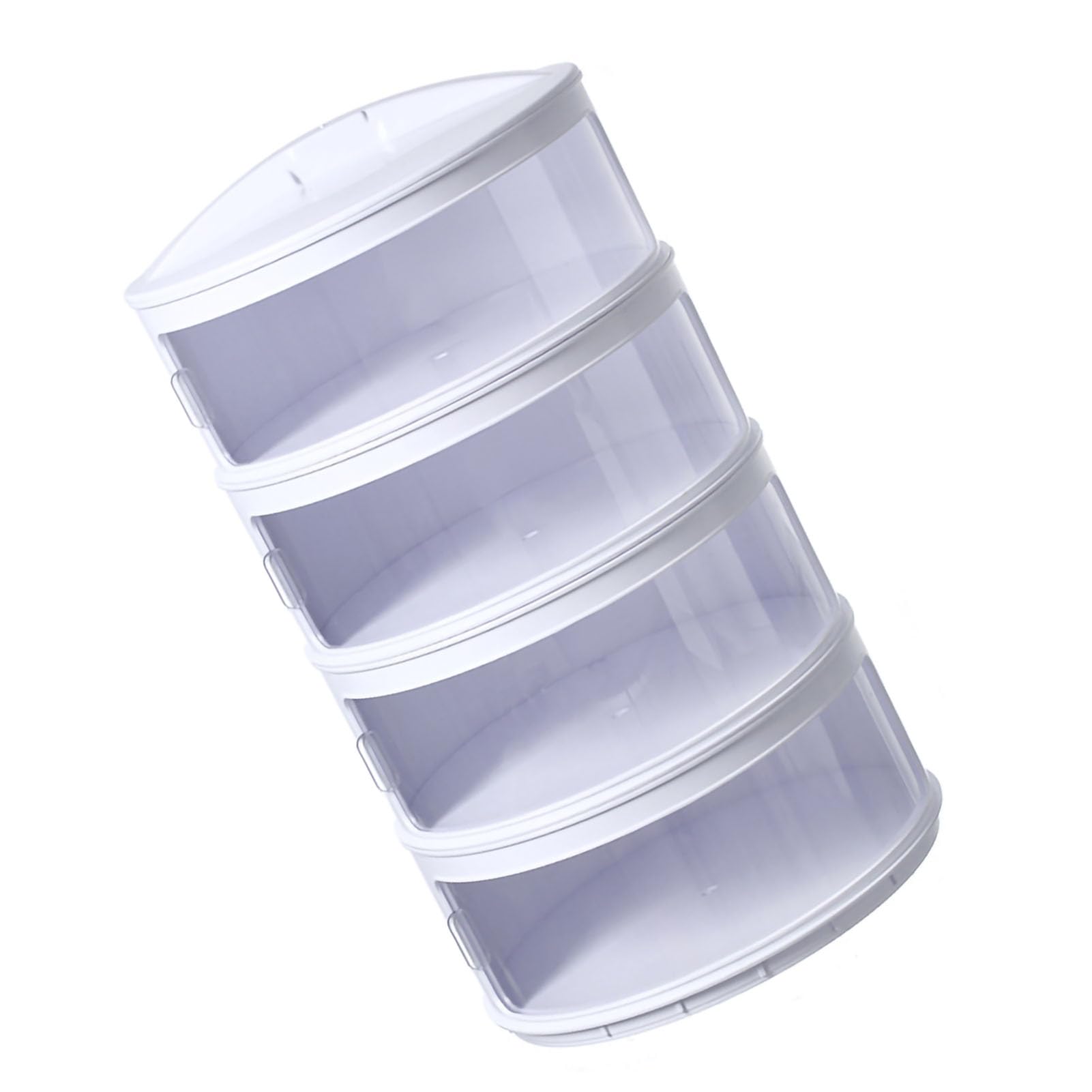 Cubierta de Microondas ABS para Conservación de Alimentos con Diseño de Preservación del Calor Apilable y a Prueba de Polvo para Cocina 24,5 Cm (cuatro capas)