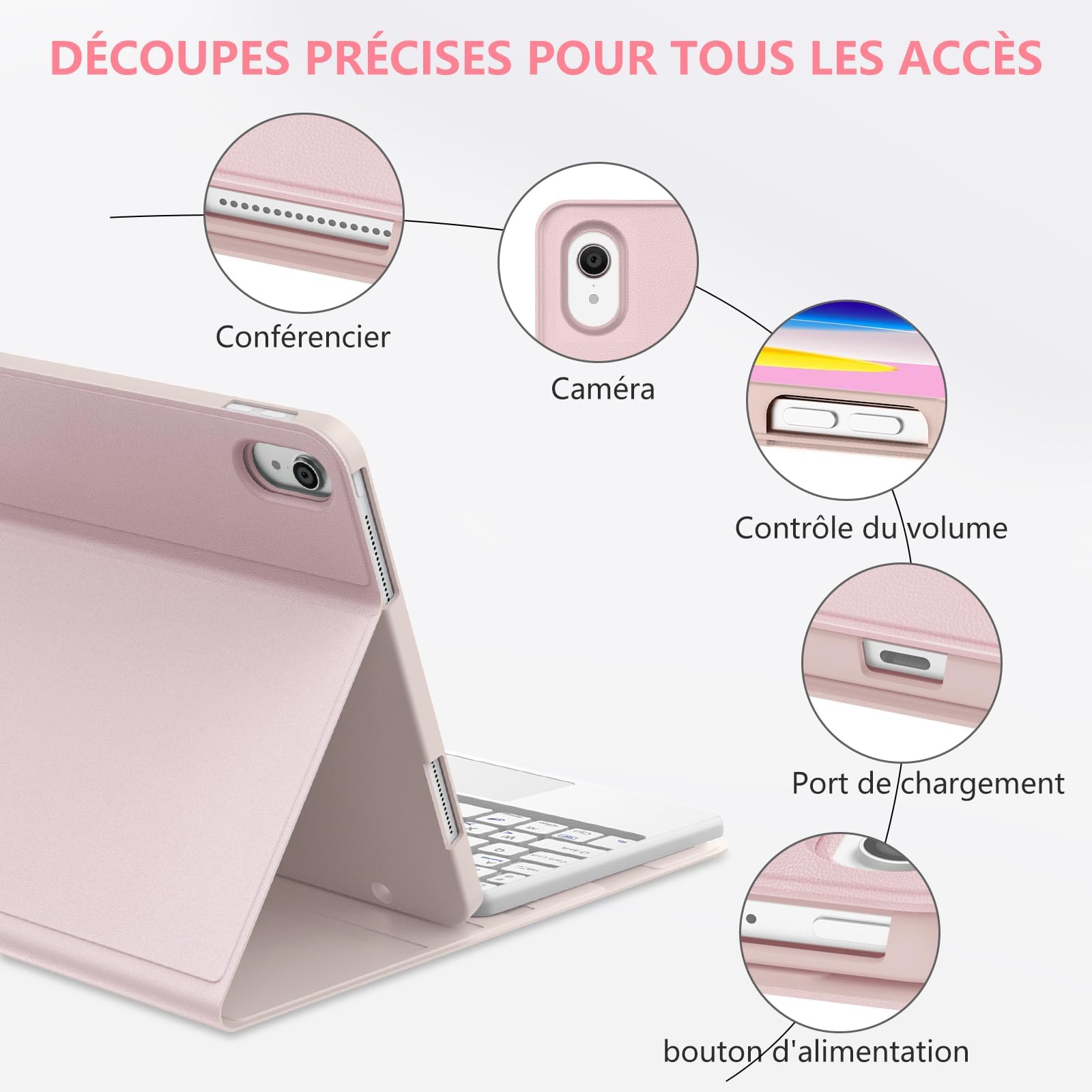 Coque Clavier pour iPad A16 11 Generation 11" 2025/iPad 10 10.9" 2022