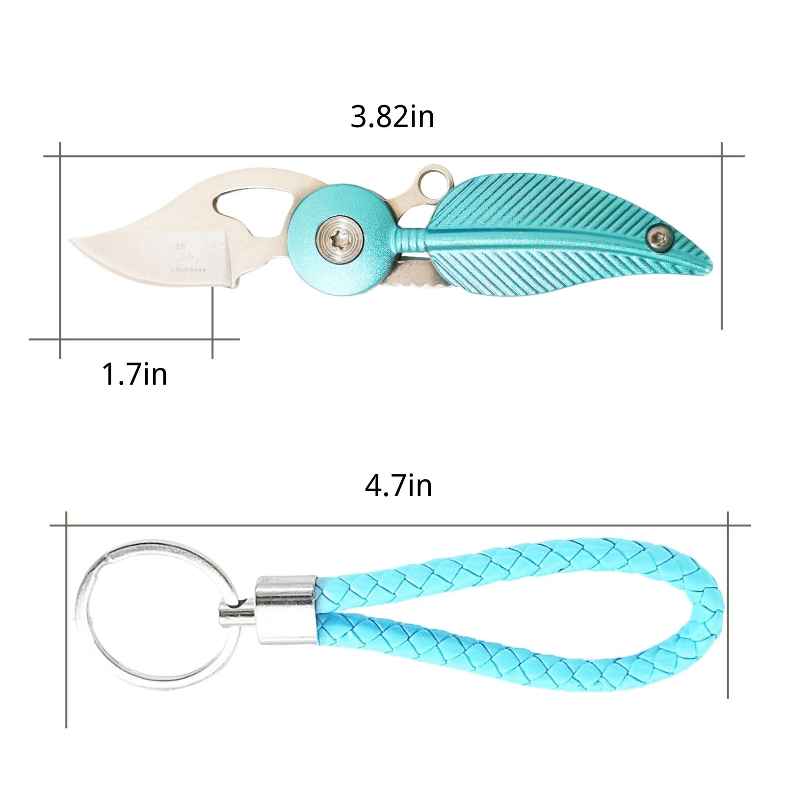 CHJIANAO Pocket Knife Womens with Chain,Small Pocket Knife,Cool Knives,Cool Gadgets,Edc Knife,Mini Pocket Knife,Cute Key Accessories(Blue)