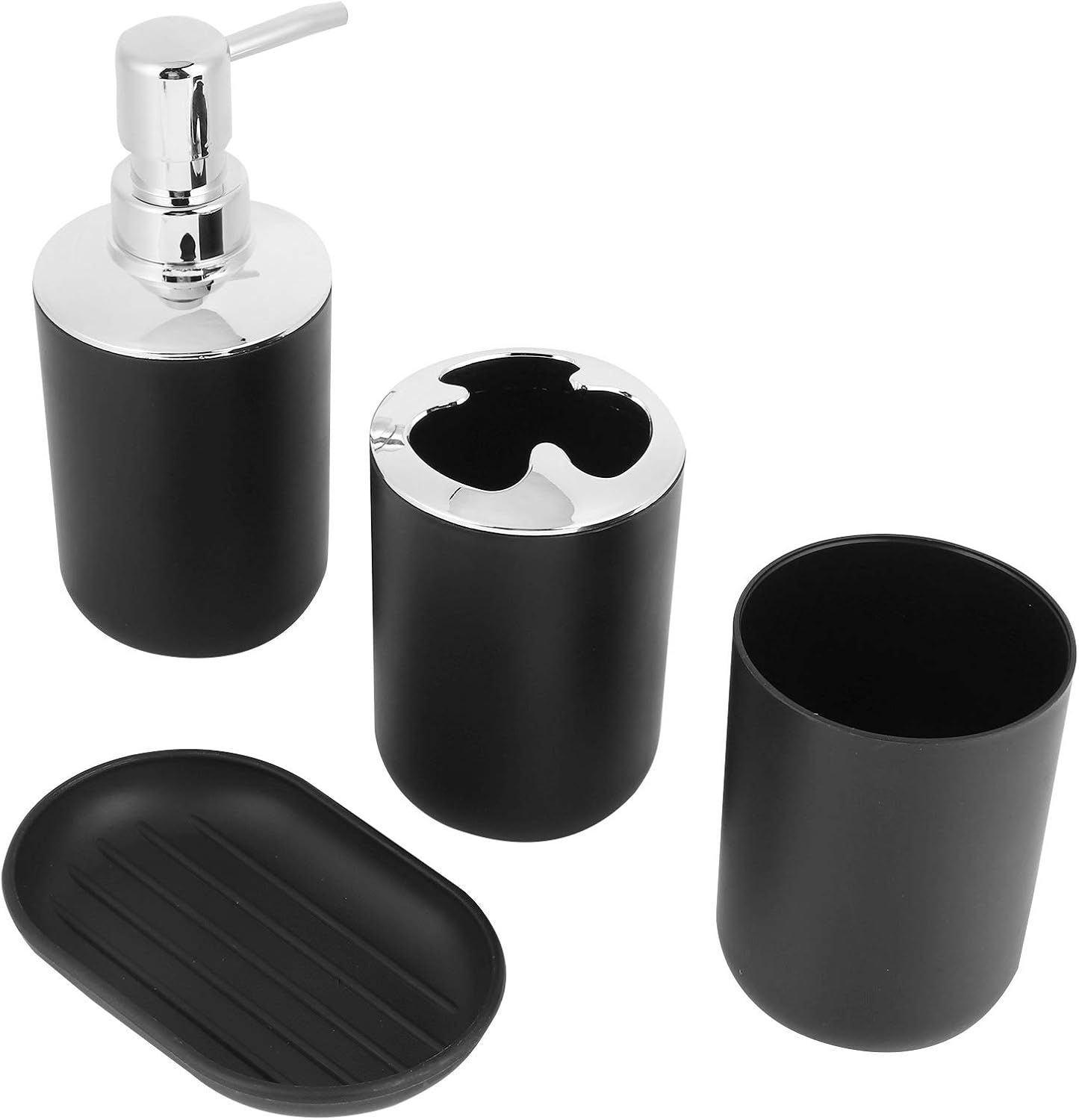 Fafeicy Bathroom Accessory Set 4-Piece with Soap Dish and Lotion Dispenser
