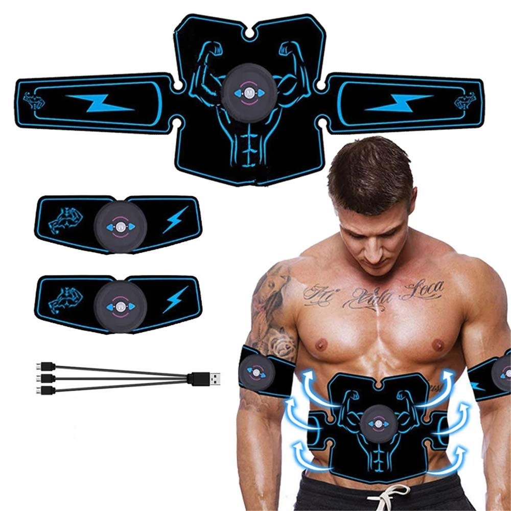 Abdominal Muscle Stimulation Trainer, EMS Muscle Stimulation, Burn Fat To Increase Muscle 6 Modes And 10 Strengths, Shape Your Figure, USB Charging