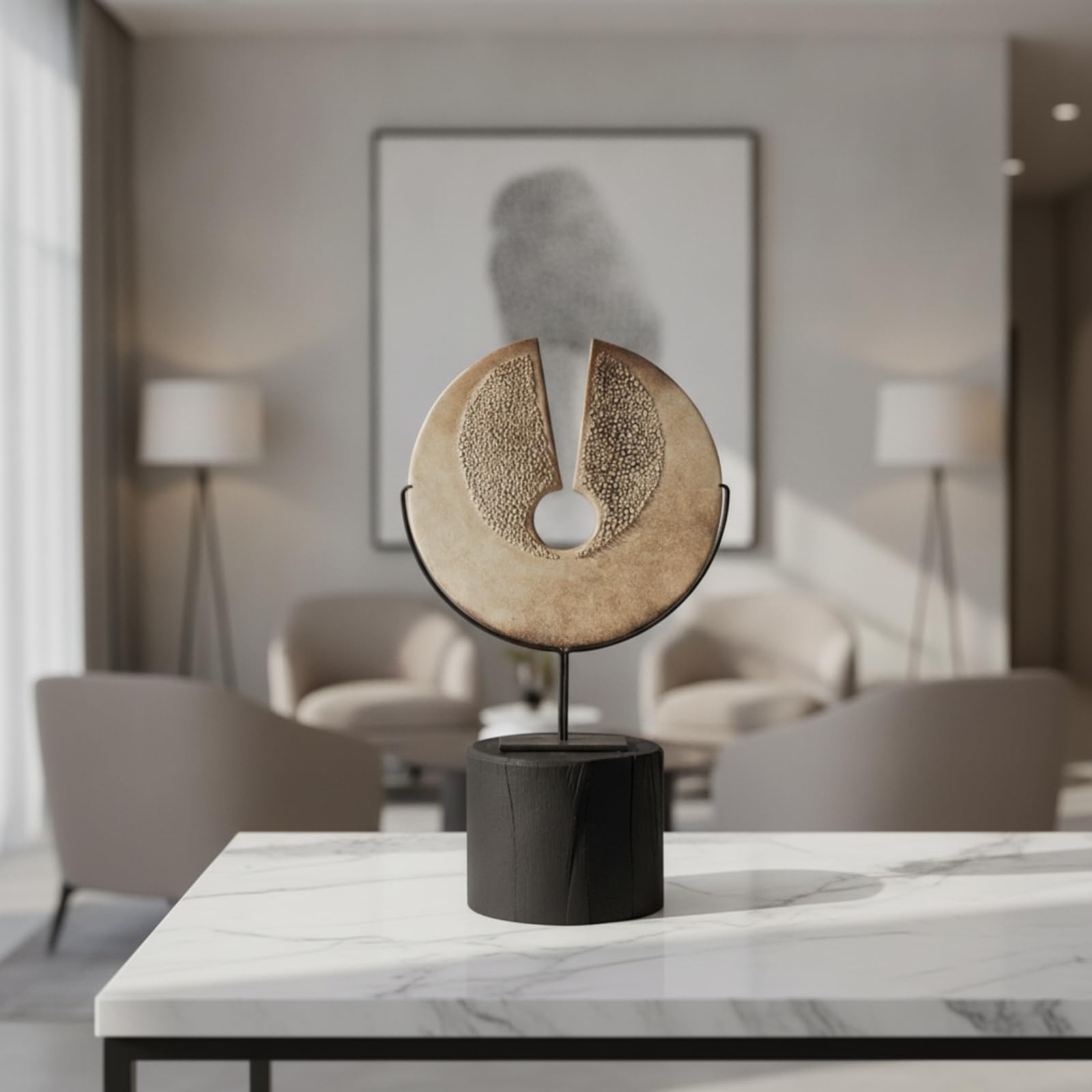 Sculpture en Résine Décoratif | Abstrait, sur Socle, Décoration, pr Bureau, Hôtel, Style B