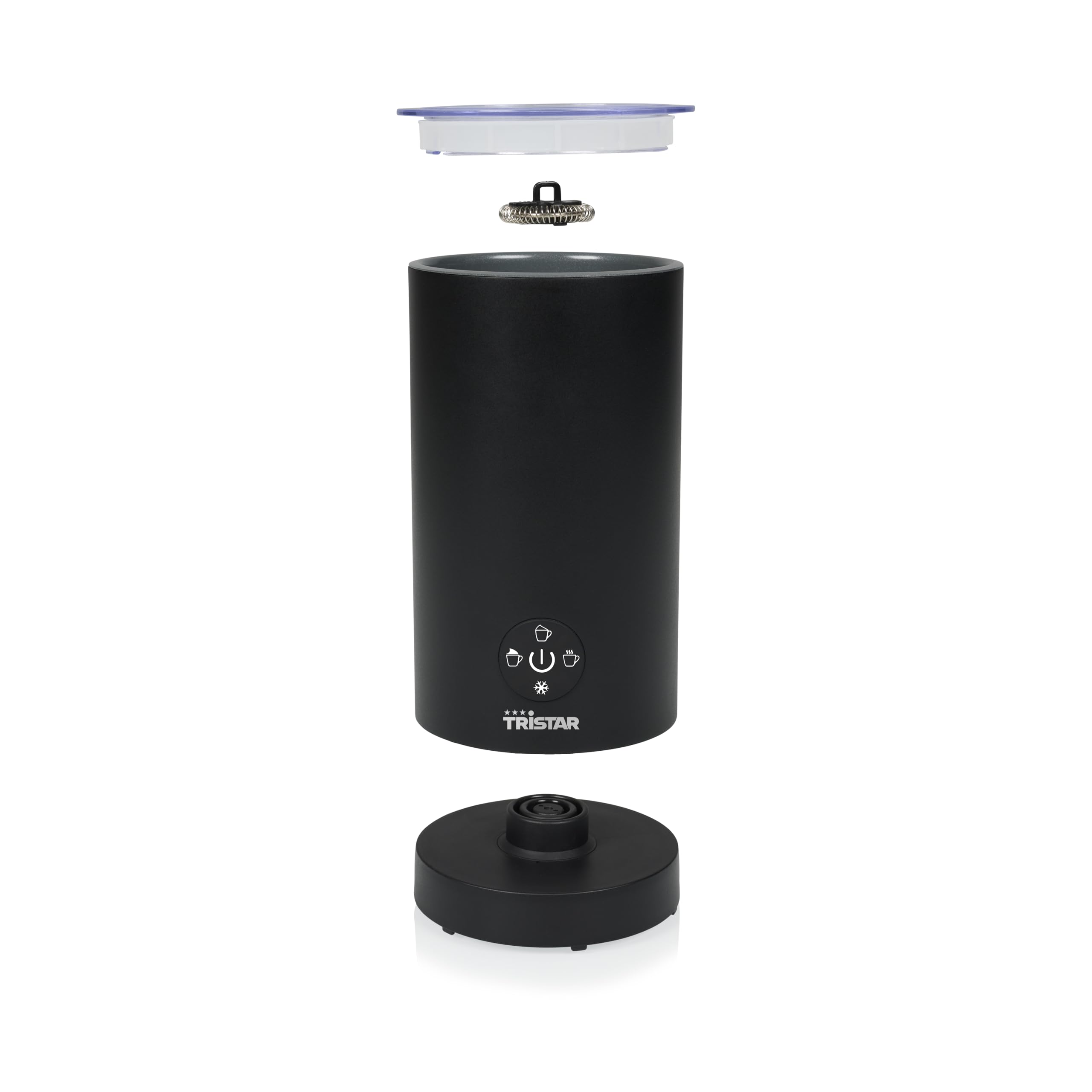 Tristar Milk Frother, Funzione 4 in 1, Potenza 500 W per Scaldare e Montare il Latte, Controllo a Un Pulsante, Caraffa Rimovibile, MK-2278
