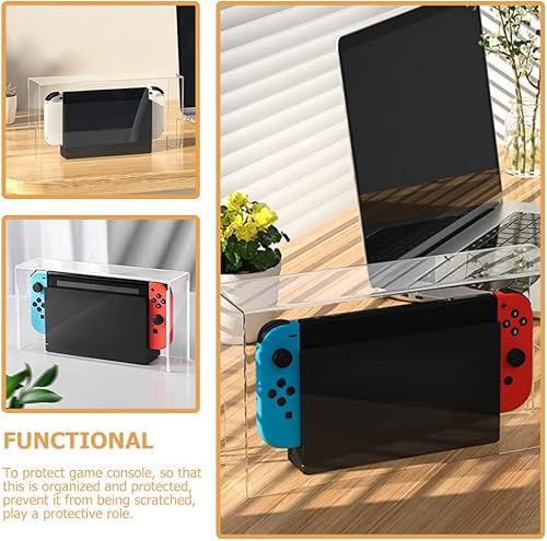 Miniatura 4 de Zerodeko Cubierta protectora transparente para consola de juegos, cubierta protectora contra el polvo, para el modelo de interruptor para consola de