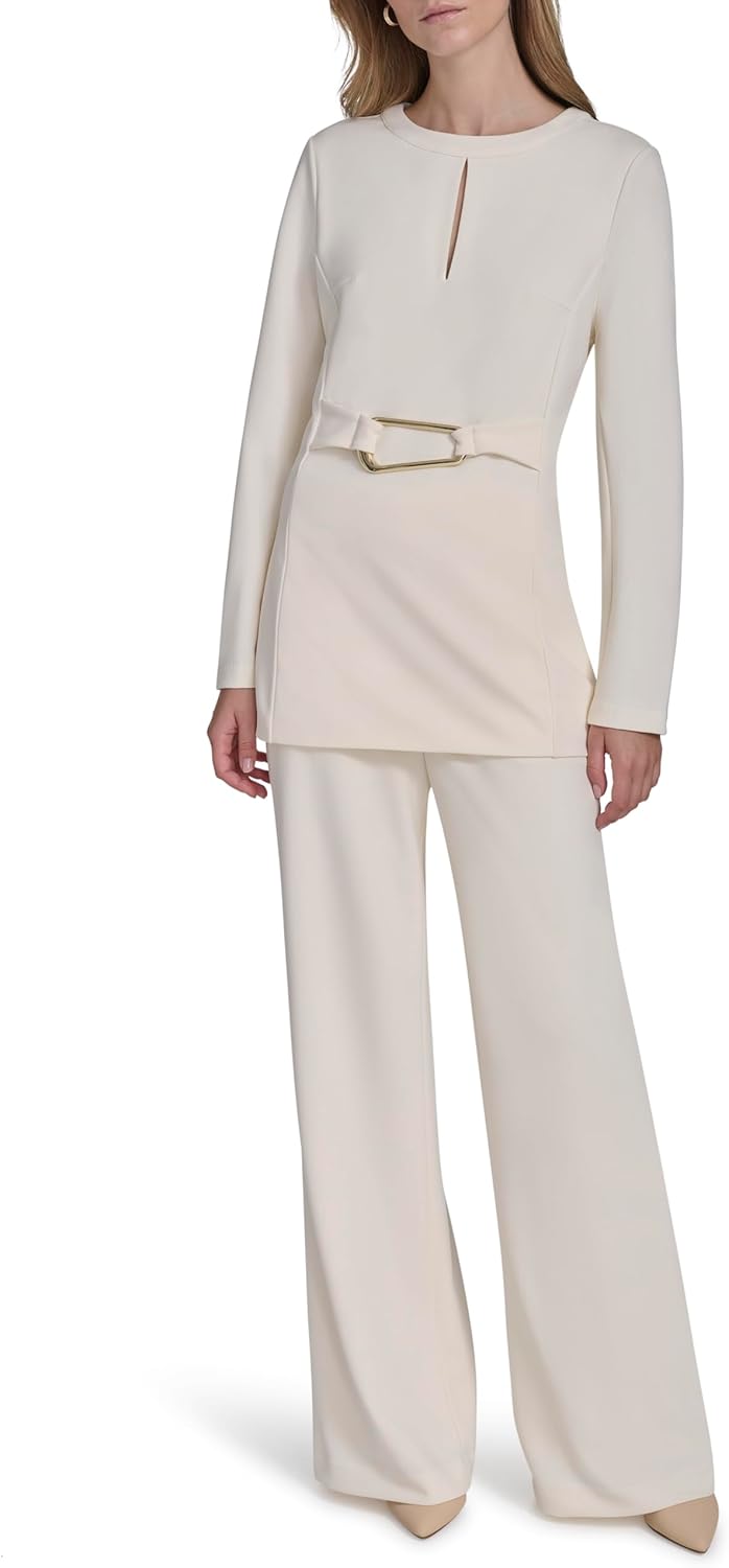 Halston Women's Belted Long Sleeve Top