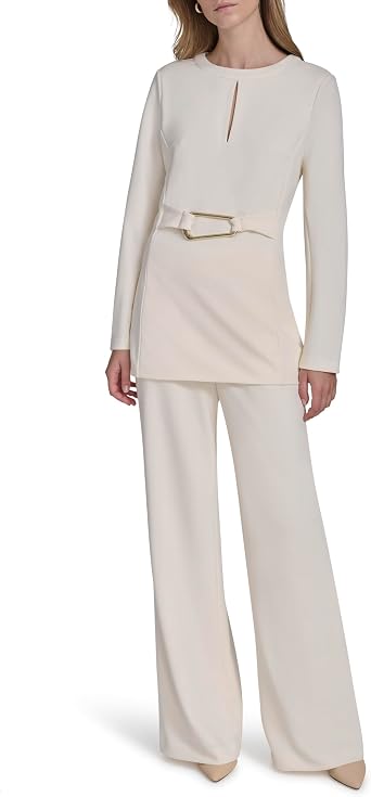 Halston Women's Belted Long Sleeve Top