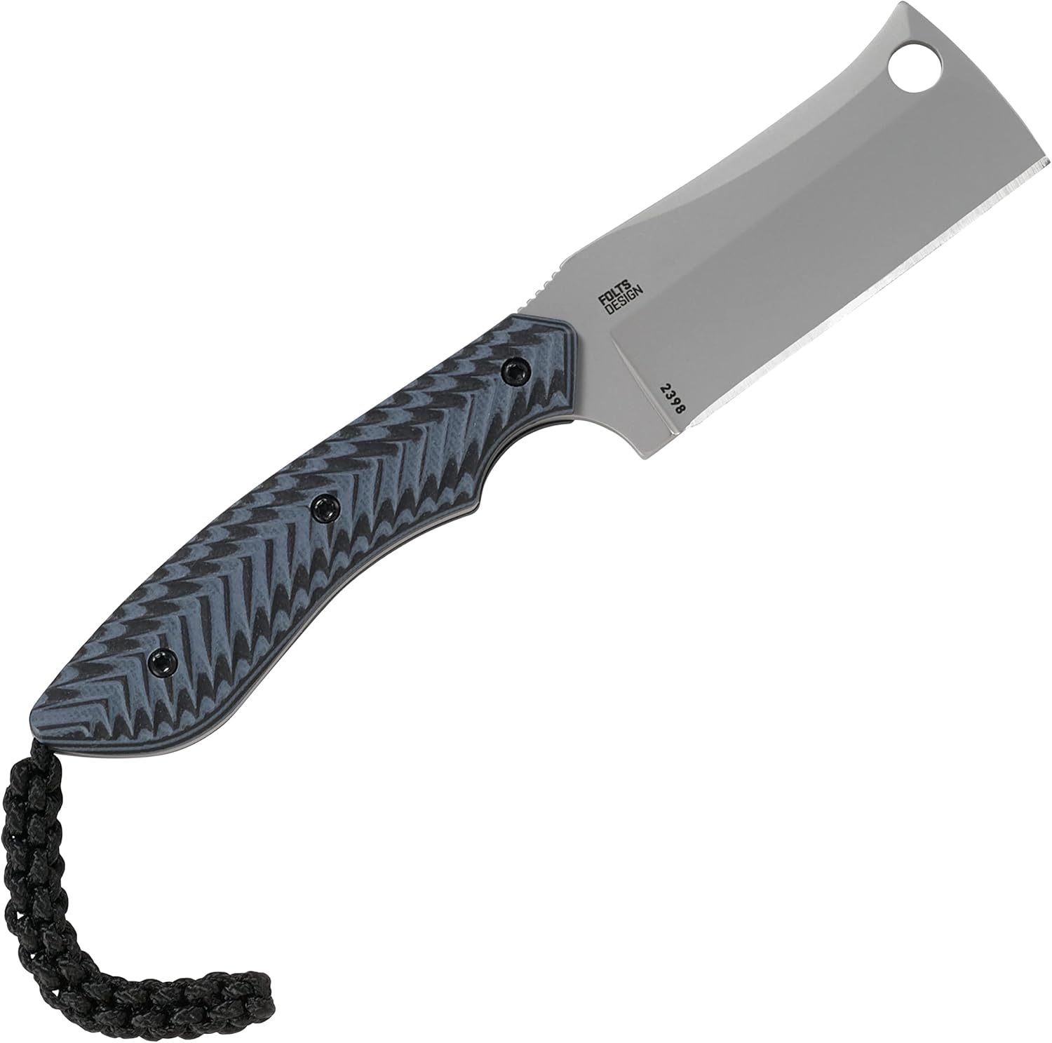 CRKT S.P.E.C. Fixed Blade Knife with Sheath: Compact Bead Blast Cleaver, Textured G10 Handle, Nylon Sheath with Lanyard and Belt Loop Satin Blade / G10 handle / 2398
