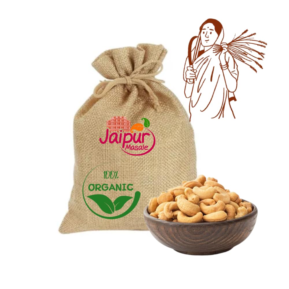 SHAAN-E JAIPUR Natural & Crunchy Premium Whole Cashews | Nutritious & Delicious Nuts | Premium Kaju Nuts | Gluten Free | Source of Minerals & Vitamins | Dry Fruits | 900 gm with Jute Bag