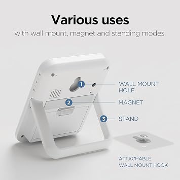 mooas Visual Shower Clock Digital Bathroom Shower Clock Waterproof Shower Timer, Temperature & Humidity, Large Backlit Display, Countdown Countup Productivity Timer for Kitchen & Bathroom