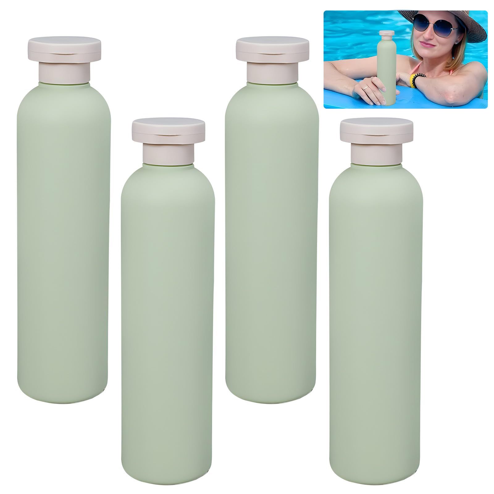 Ylinwtech Reiseflaschen Set – 4x 260 Ml, Auslaufsicher, Wiederverwendbar, Aus HDPE, Für Shampoo & Cremes