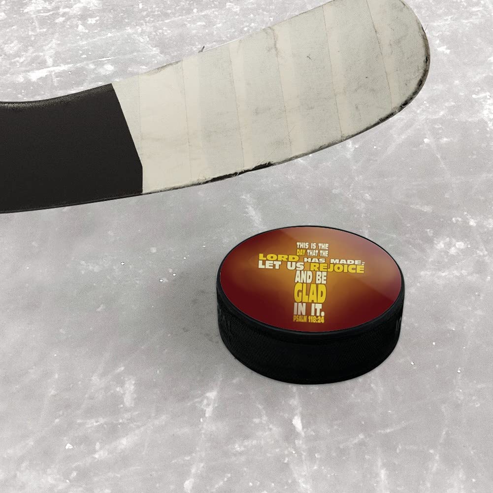 GRAPHICS & MORE This is Day Lord Made Bible Cross Psalm Ice Hockey Puck