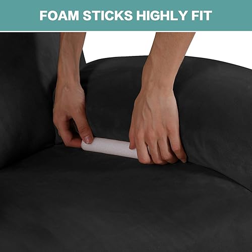 Miniatura 7 de Turquoize Fundas de terciopelo para sillón reclinable con bolsillo, 1 funda de terciopelo para muebles reclinables con parte inferior elástica