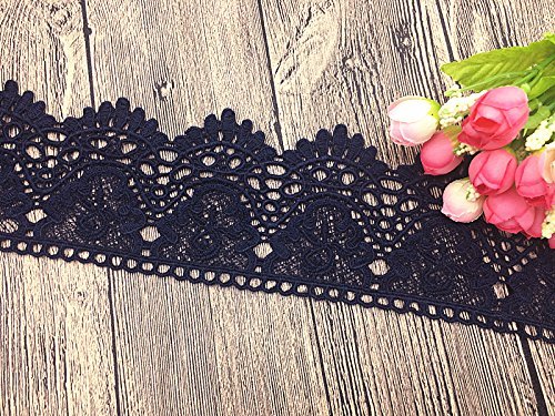 Garniture De Dentelle Inélastique Pour Broderie De Motif De Couronne De 9CM De Largeur, Vêtements/accessoires Bridal DIY De Couverture De Nappe De Rideau. (4 Yards Dans Un Package) (Brouillard Blue