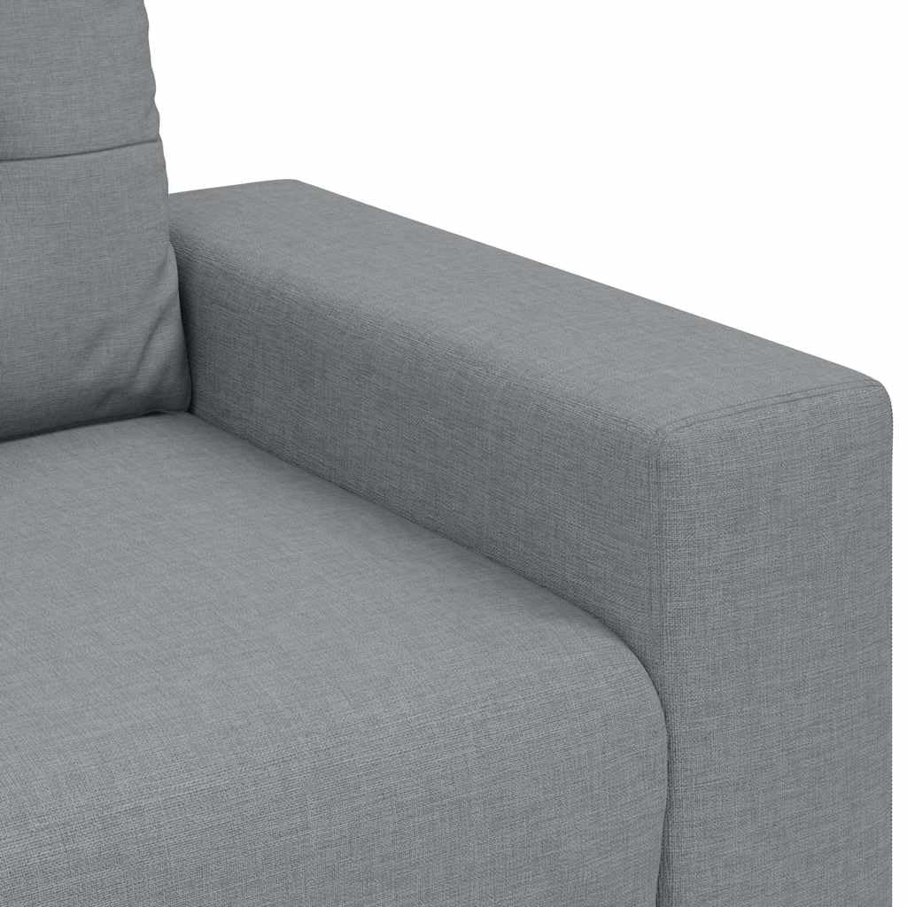 OWOX Sofá de 2 + 3 plazas gris claro 160/221 cm, poliéster, estructura de madera y metal, reposabrazos anchos, cojín cómodo, moderno, resistente, salón, oficina, habitación de invitados