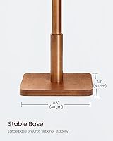 Vista 5 de VASAGLE Perchero de madera maciza, perchero de pie independiente con 8 ganchos, 3 opciones de altura, para abrigos, sombreros, bolsos, carteras