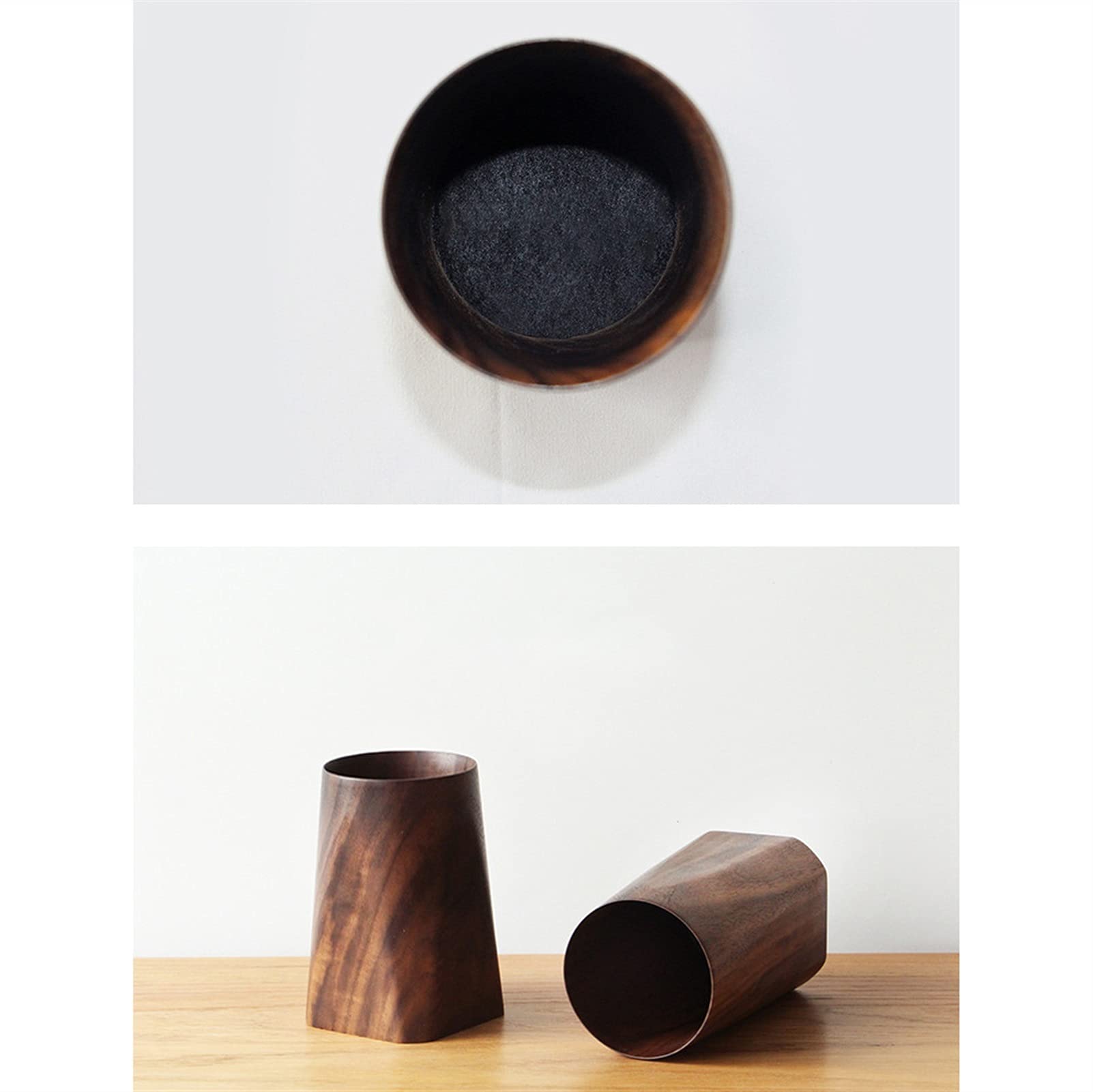 Portapenne e portamatite in Legno, Organizer per Utensili da Scrittura in Noce Nero per casa o Ufficio, 2,95" x 2,95" x 4,72"