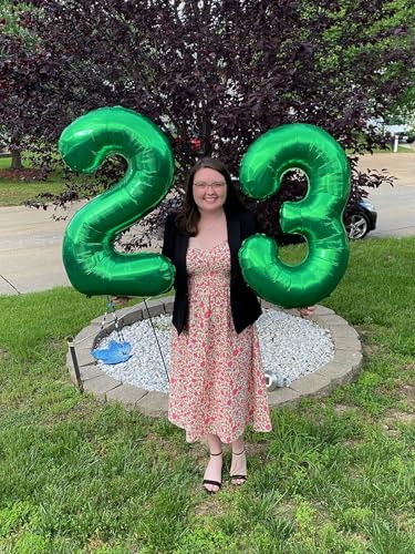 Image of Number Balloons Dark Green 3 Balloon 40 inch for 3rd Birthday Decorations | Saturated Color, Large 40 in, With Inflation Straw & Hanging Hole, For Back-To-School Season, Forest Picnic Party, Christmas